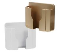 Operitacx 2 Pcs Self Adhesive Wall Mounted Phone Charging Shelf USB Bracket for Mobile Phones Space Saving Wall Organizer Near Socket Sturdy Holder for Hands Charging White and Golden