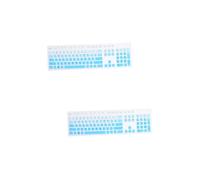 Operitacx 2 pcs Silicone Keyboard Cover for Wired Keyboard Gradient Blue Protective Film Compatible with Wireless Optiplex Desktops Dustproof Durable Fit
