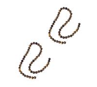 Operitacx 2 Strings Natural Tiger Eye Stone Beads Smooth Polished DIY Loose Beads for Bracelet Necklace Making Strands Each Multi Purpose Craft Supplies for Men and Women