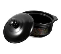 Operitacx 2 to 3 Person Ceramic Clay Pot Stove Cooking Pot with Smooth Surface Heat Preservation Thick Ceramic for Kitchen Cooking