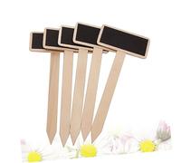 Operitacx 20 PCS Mini Wooden Chalkboard Signs with Sticks Creative Poplar Plywood Plant Labels for Garden Pots DIY Decorative Blackboard Tags for Weddings Parties Home and Shop Use