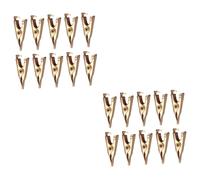 Operitacx 20 pcs Pure Copper Alligator Clips Small Flat Jaws Rust Resistant Metal Crocodile Clips for Electrical Testing and Craft Work with Insulation Sleeve