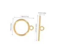 Operitacx 20 Sets Zinc Alloy Round Ot Toggle Clasps Bracelet Closure Hooks for DIY Necklace Charm Fasteners Jewelry Making Accessories Golden