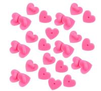 Operitacx 200pcs Pink Rubber Heart Shape Brooch Pin Backs Badge Clasps for Jewelry Making and Craft Accessories
