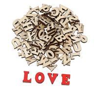 Operitacx 200pcs Rustic Wooden Cutouts Blank Wood Letters Slices for Crafts DIY Painting Decorations Unfinished Wood Blank Cutouts for Home Decor and Creative Projects