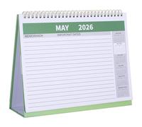 Operitacx 2025-2026 Monthly Desk Calendar with Flip Stand English Desktop Planner for Home Office School Organization 18 Months Desktop Calendar with Note Section