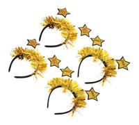 Operitacx 2027 New Year Headbands Party Hair Accessories with Glitter Star Design 4pcs Festive Atmosphere Creation and Secure Fit, for Celebrations and Stage Performances for Women