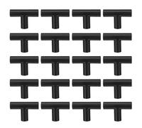 Operitacx 20pcs 11mm Shoe Rack Connector T-Joint Black Plastic Tube Couplers for Wardrobe Rods Universal Rack Building Connectors Replacement Parts for DIY Storage and Shoe Organizer