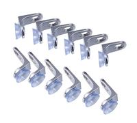 Operitacx 20pcs Alloy Cabinet Plate Bracket with Suction Cup Clamp Durable Glass Shelf Support Holder for Wood Plywood Plastic Boards Suitable for Wine Cabinets Display Shelves Closets