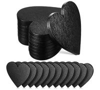 Operitacx 20pcs Black Wooden Hearts for Crafts, DIY Valentine Ornaments Embellishments, Small Wood Hearts for Wedding Guestbook Alternative Drop Box