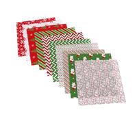 Operitacx 20Pcs Christmas Patchwork Fabric Squares for Sewing and Quilting Plain Weave Cotton Festive Designs DIY Crafting and Home Decoration Random Styles 20x20cm