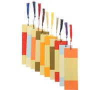 Operitacx 20pcs DIY Blank Paper Bookmarks 7x21cm Unpainted Bookmarks with Tassels for Calligraphy Practice and Reading Page Markers, Mixed Gold Color, Suitable for Study and Random Color