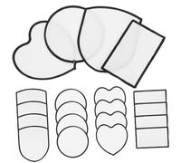 Operitacx 20pcs Heat Melt Adhesive Blank Clothing Patches for DIY Embroidery Applique Iron White Repair Patches for Clothes and Hats Multi Shape for Custom Decoration and Mending