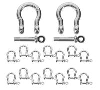 Operitacx 20pcs Large Silver Horseshoe D Ring Buckles with Screw Pins, Handmade Leather Keychain Clasps, Metal Bow Shackle for DIY Craft, Purse Hardware Accessories