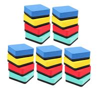 Operitacx 20Pcs Magnetic Whiteboard Erasers Dry Erase Square Eva Felt Erasers Blue Yellow Cyan Red Easy to Stick Magnetic Boards for School Office Home Meetings and Presentations
