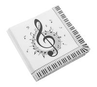 Operitacx 20pcs Music Notes Napkins Dinner Napkins Reliable Convenient Disposable Use Charming Design Stylish 6.48x6.48x0.04in Size for Party Festival Decor
