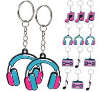 Operitacx 20pcs Music Themed Key Chain Pvc Music Note Decorative Keyring Unique Style Assorted Colour Attach to Bags Party Favors for Event
