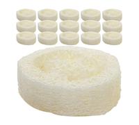 Operitacx 20pcs Natural Loofah Body Washing Scrubber Set with Soap Tray, 1.25cm Thick Eco-Friendly Bathing Loofah Sponge Pads for Exfoliating and Shower Use in White