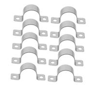 Operitacx 20pcs Stainless Steel U-Tube Clamps Heavy Duty Double-Sided Fixation Cable and Wire Strap Clamps for Indoor Outdoor Use Tube Tension