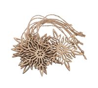 Operitacx 20pcs Unfinished Wooden Snowflake Ornaments for Christmas Trees Rustic Wood Slices Craft Embellishments Smooth Surface for Painting and Decorating DIY Holiday Hanging Decorations