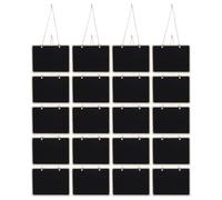 Operitacx 20pcs Vintage Wooden Hanging Chalkboard Sign with Double-Sided Matte Chalkboard Surface and Soft String for Event Seating Arrangements or Food Buffet, Rectangular Shape