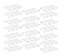 Operitacx 20pcs Wire Shelf Label Holders, Clear PVC Plastic Display Tags Label Holders for Bookshelf Shelves Supermarket Retail Offices Warehouse