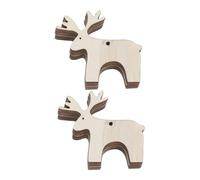 Operitacx 20pcs Wooden Reindeer Cutouts Blank Wood Craft Ornaments for Christmas Tree DIY Elk Hanging Decorations for Holiday Home Family Friendly Wood Cutout Ornaments
