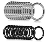 Operitacx 20pcs Zinc Alloy Spring O Snap Clips Keyring Rings Silver Gun Black Smooth Polished Craft Connectors for Keys Purses Charms and Accessories