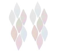 Operitacx 21pcs Iridescent Colored Glass Tiles for Crafts DIY Mosaic Candle Tray Smooth Wear Resistant Glass Sheets for Home Decor Vases Outdoor Garden Projects Sturdy
