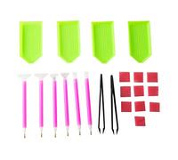 Operitacx 22pcs Diamond DIY Set with Suction Pens Glue Trays Tweezers for Precise Beads Painting and Cross Stitch Crafting
