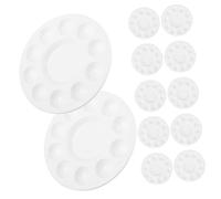Operitacx 24pcs Round Paint Palette with Wells Stable Base Spill Resistant Plastic Mixing Tray for Acrylic Oil Watercolor Painting Artists and Hobbyists
