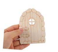 Operitacx 24pcs Wooden Fairy Garden Doors Unpainted Miniature Dollhouse Accessories Natural Texture Handpainted Craft for DIY Cottage Enchanted Elf Decor