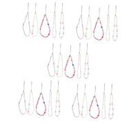 Operitacx 25 pcs Polymer Clay Beaded Phone Charms with Pearl Accents Mobile Phone Charm Wrist Straps for Secure Carrying Lightweight and Practical and Keychains