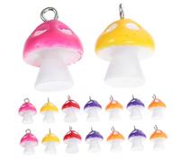 Operitacx 25pcs Mushroom Jewelry Charms Resin Diy Pendants Mushroom-shaped Pendant Keychain Enamel Charming Accessories