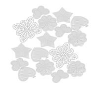Operitacx 25pcs Plastic Canvas Sheets White Plastic Mesh for DIY Cross Stitch Embroidery Crafts Featuring Hearts Stars Flowers Butterflies Shapes, for Children and Family Activities Unique