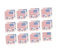 Operitacx 25pcs Removable Washable Temporary Tattoo Stickers for Party and Independence Day with Assorted Colour American Flag Decals, Plastic Material Suitable for Box and Pottery