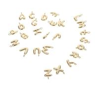 Operitacx 26 Pcs Gold Plated Alphabet Clip Charms Glossy Letter Jewelry for Women Cursive Initial Pendants for Special Occasions Color Options