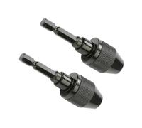 Operitacx 2Pc Keyless Mini Drill Chuck Adapter Alloy Conversion Tool for Bits Hex Shank Holder for Impact Driver and Power Drill Use