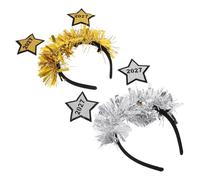 Operitacx 2pcs 2027 New Year Headband for Lightweight Star-shaped Hair Accessories Skin-friendly Party Headwear for New Year Eve Celebrations