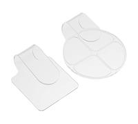 Operitacx 2pcs Acrylic Handheld Makeup Palettes for Nail Art and Cosmetic Mixing, Square and Round 4-compartment Salon Palettes for Professional Artists and Beauty Enthusiasts in Uk