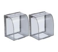 Operitacx 2pcs Adhesive Socket Covers Splash Flip Type Outlet Wall Plug Protectors for Bathroom Home Office Easy Installation Transparent Sticky Wall Cover