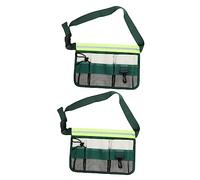 Operitacx 2pcs Adjustable Garden Utility Belt with Reflective Stripes Durable Oxford Cloth Waist Pouch with Multi Pockets for Men and Women Gardeners Heavy Duty Tool Organizer for Gardening