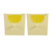 Operitacx 2pcs Bird Breeding Boxes: Hanging Nesting Houses for Cage - Plastic Bird Nesting Box Breeding House for Parakeet Finch Cockatiel Parrot Budgie Yellow