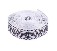 Operitacx 2pcs Black White Music Note Ribbon Yards Polyester Threaded Ribbon for Wedding Gift Wrapping DIY Crafts Hair Bows Musician Party Decorations