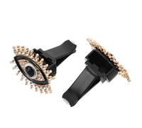 Operitacx 2pcs Bling Devil Eye Car Air Vent Clips with Rhinestone Crystal, Universal Fit Alloy Air Freshener for Car Interior Decoration, Stylish Black Charm for Women