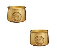 Operitacx 2pcs Brass Treasure Bowl Golden Chinese Decor for Home and Office
