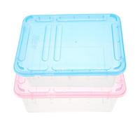 Operitacx 2pcs Brooder Box for Silkworm and Reptile Breeding, Lightweight Plastic Household Reptile Cage with Comfortable Living Environment, Suitable for Outdoor Use as Gecko and Tortoise