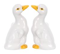Operitacx 2pcs Ceramic Toilet Bolt Covers Duck Shaped Decorative Screw Caps Universal Fit Resistant to Wear and Tear Suitable for Beach House Decor and Home Bathroom