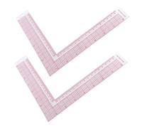 Operitacx 2pcs Clear Sewing Ruler with Built Scale Flexible Measuring Square for Garment Pattern Making Plastic Tailor Tool for Fashion Design and Grading