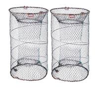 Operitacx 2pcs Collapsible Crab Trap and Fish Basket Made of High-strength Iron and Nylon, Easy to Transport Fishing Nets Suitable for Outdoor Crab and Fish Catching